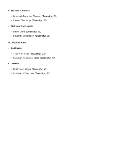 Free Sample Inventory List Template to Edit Online