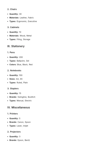 Free Office Equipment Inventory Template to Edit Online