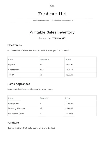 Free Printable Sales Inventory Template to Edit Online