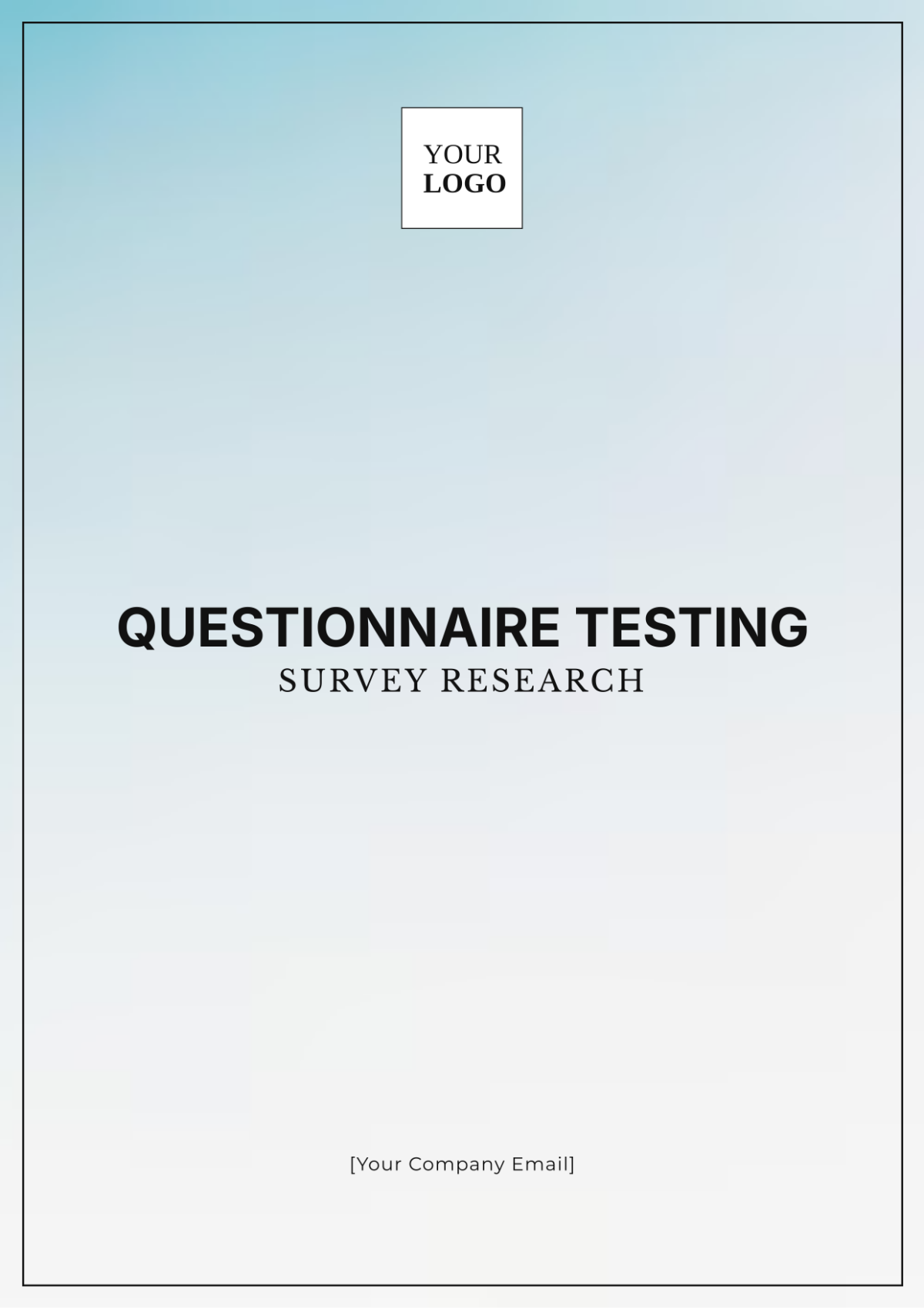 Questionnaire Testing Survey Research Template - Edit Online & Download