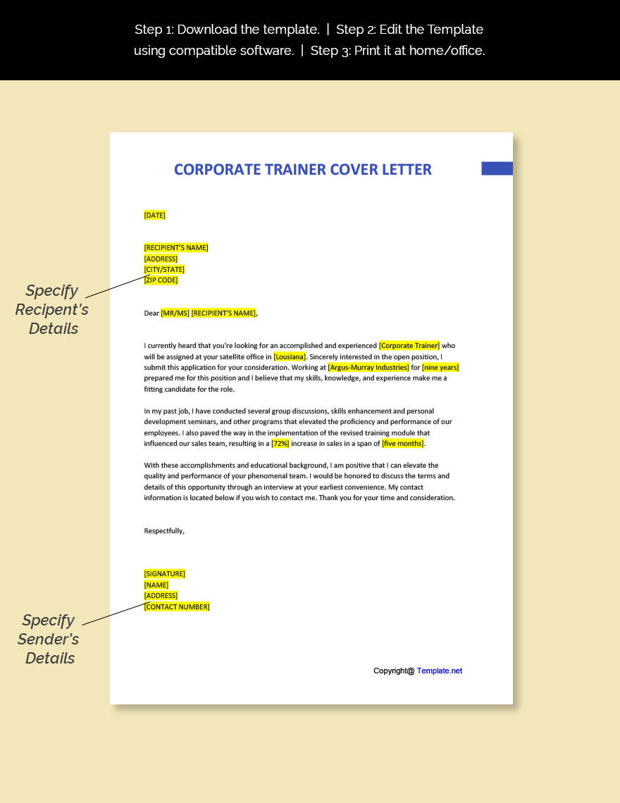 Corporate Trainer Cover Letter