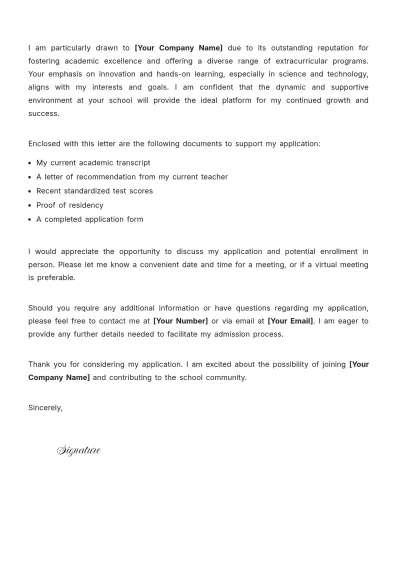 Free Request Letter for School Admission Template to Edit Online