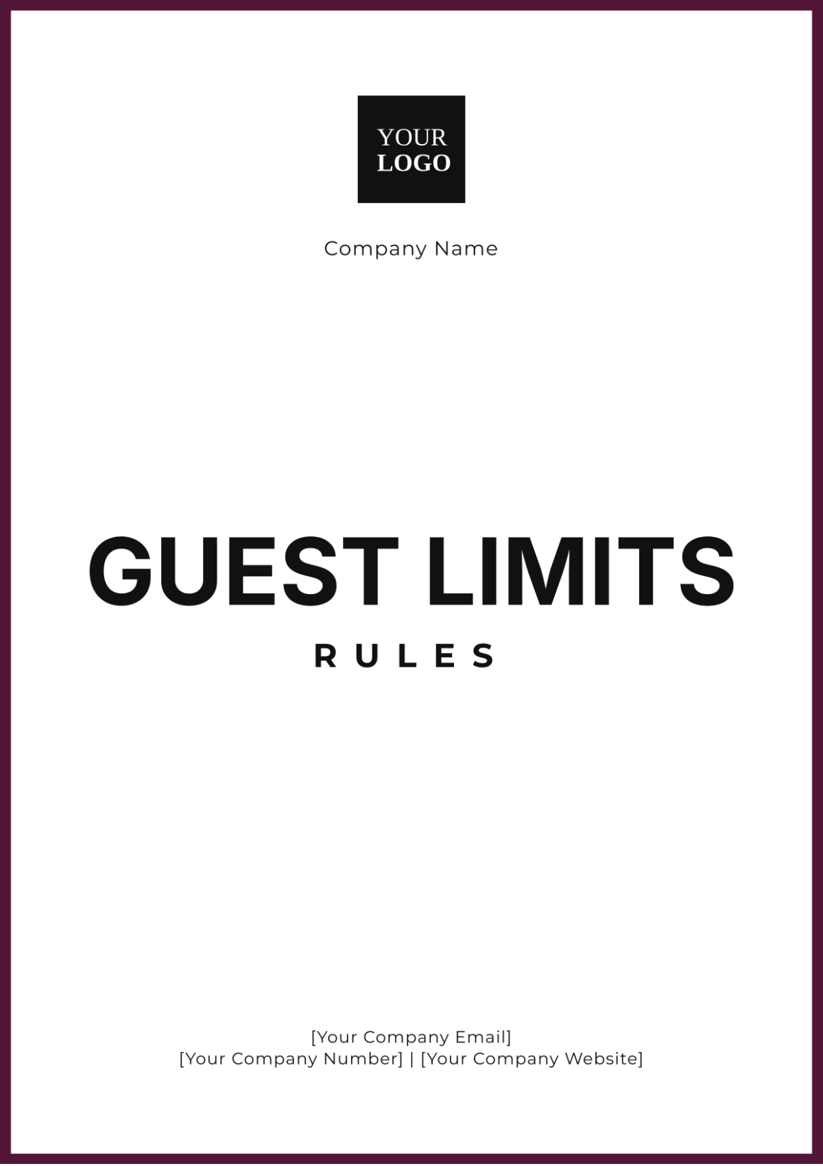 Guest Limits Rules Template - Edit Online & Download