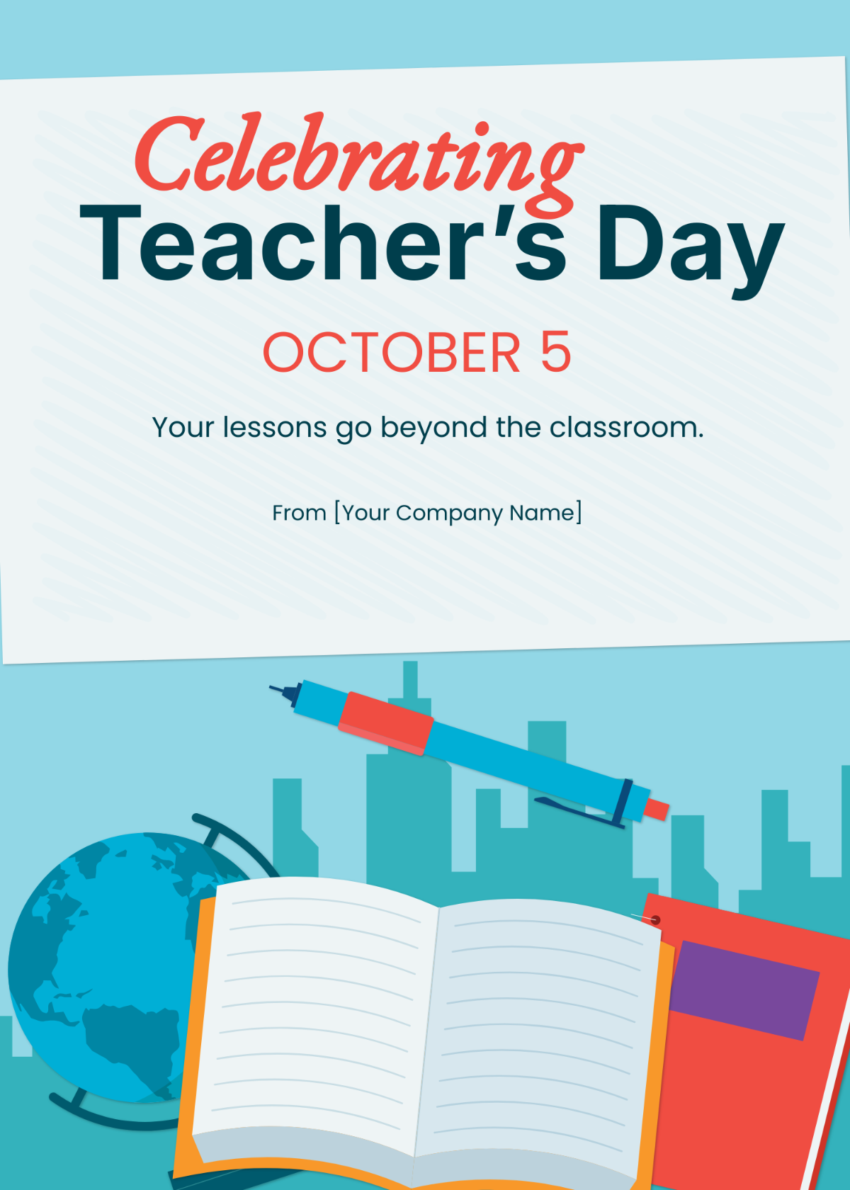 Teacher's Day Celebration Message Template - Edit Online & Download