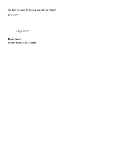 Free Basic Offer Letter Template to Edit Online