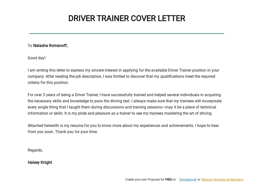 Driver Trainer Cover Letter Template.jpe