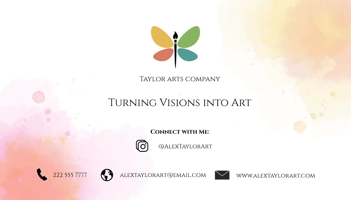 Free Artistic Freelancer Business Card Template to Edit Online