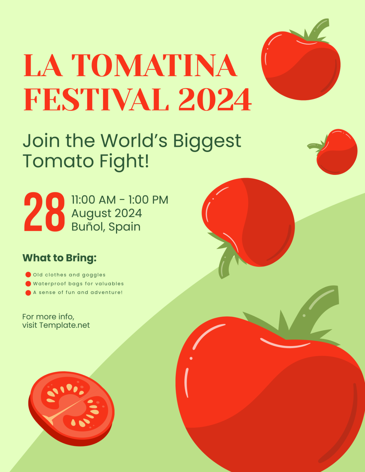 La Tomatina Flyer Template - Edit Online & Download