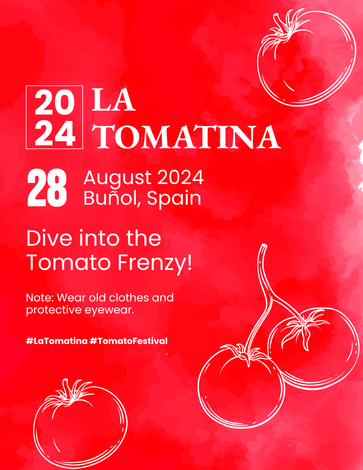 Aesthetic La Tomatina Flyer Template - Edit Online & Download