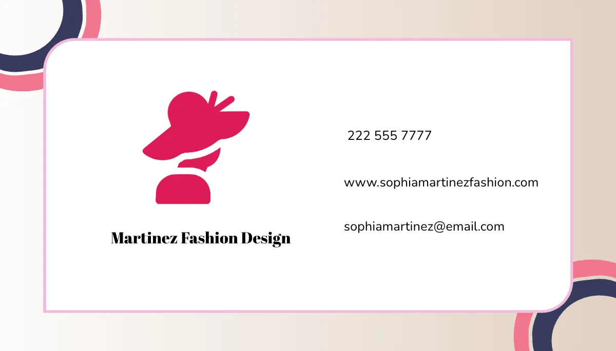 Free Stylish Fashion Designer Business Card Template to Edit Online