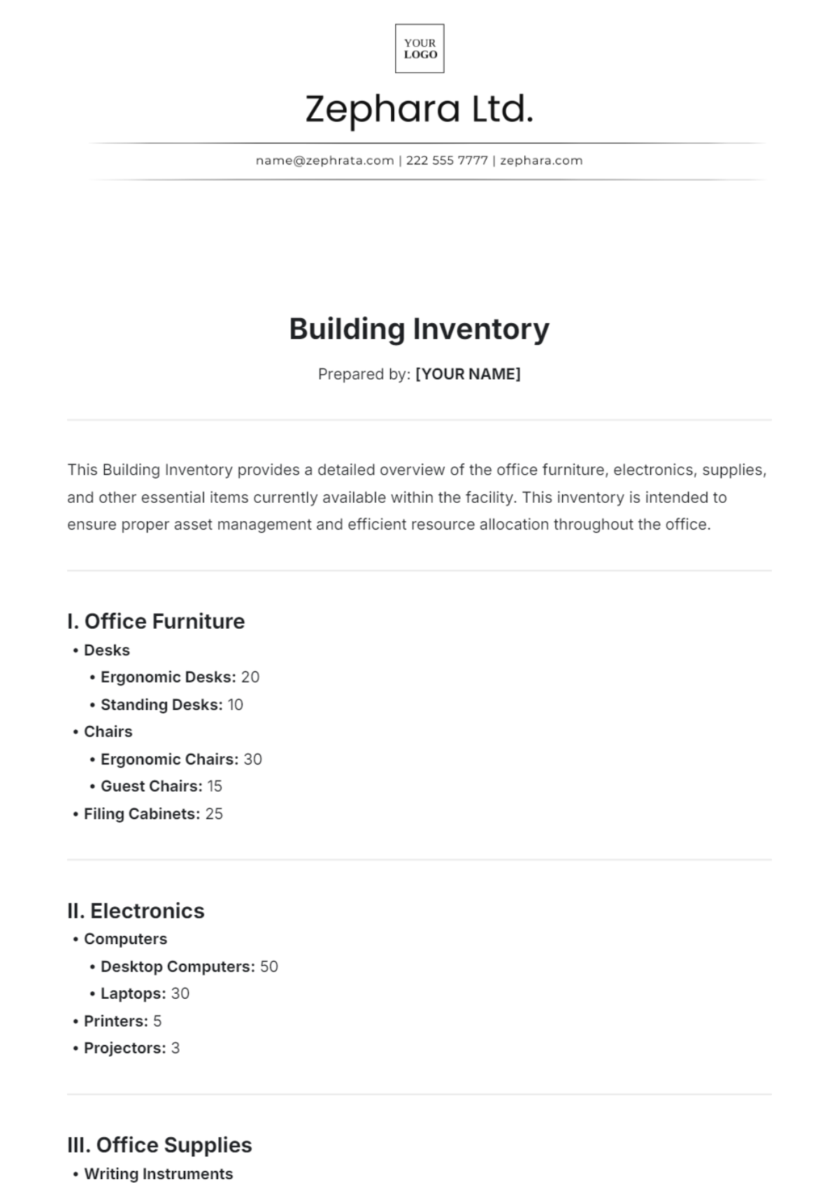 Building Inventory Template