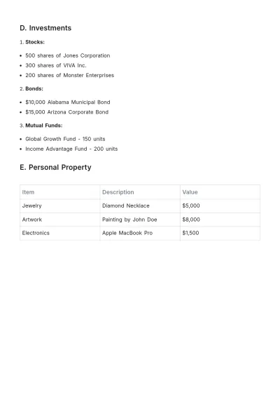 Free Professional Estate Asset Inventory Template to Edit Online