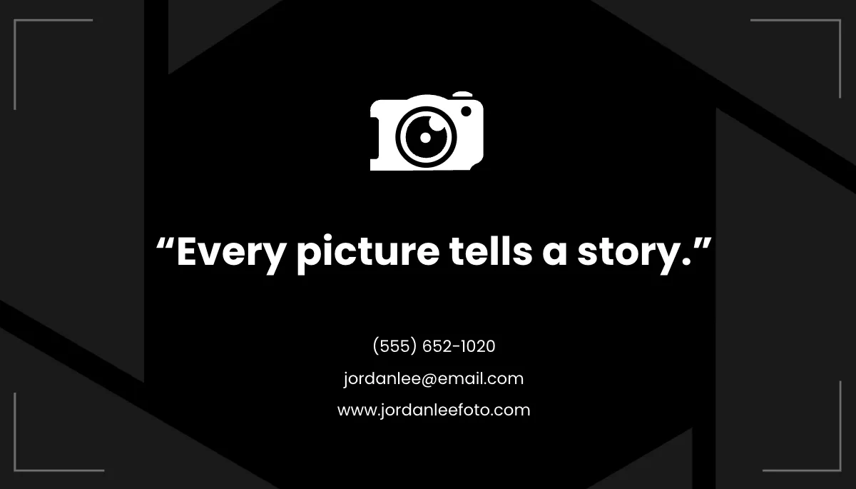 Free Photography Business Business Card Template to Edit Online