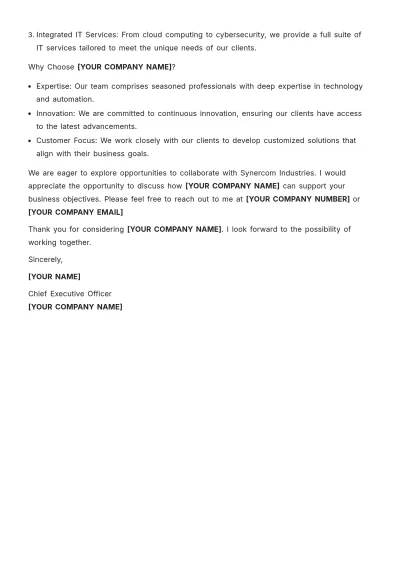 Free Business Information Letter Template to Edit Online