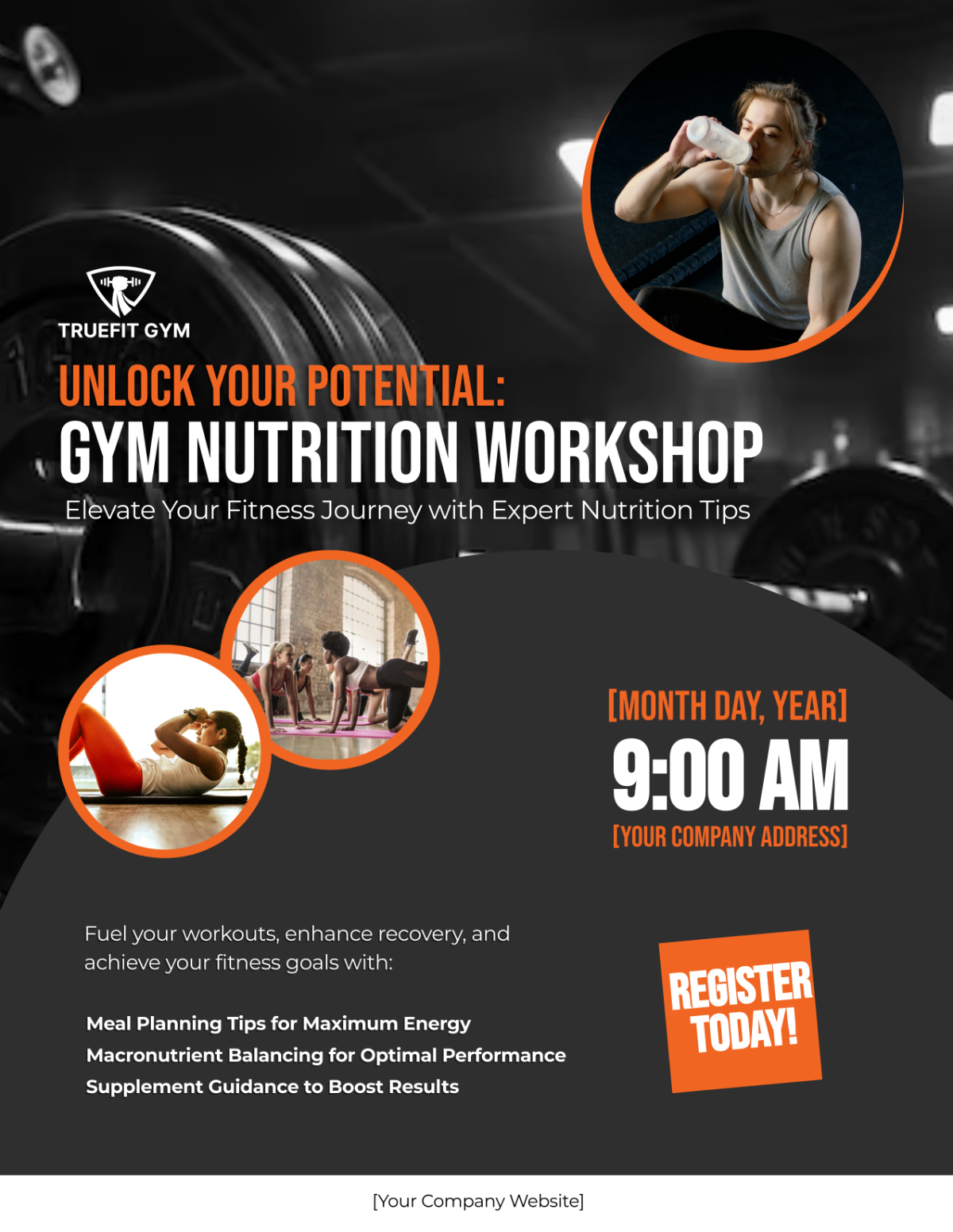 Gym Nutrition Workshop Flyer Template - Edit Online & Download