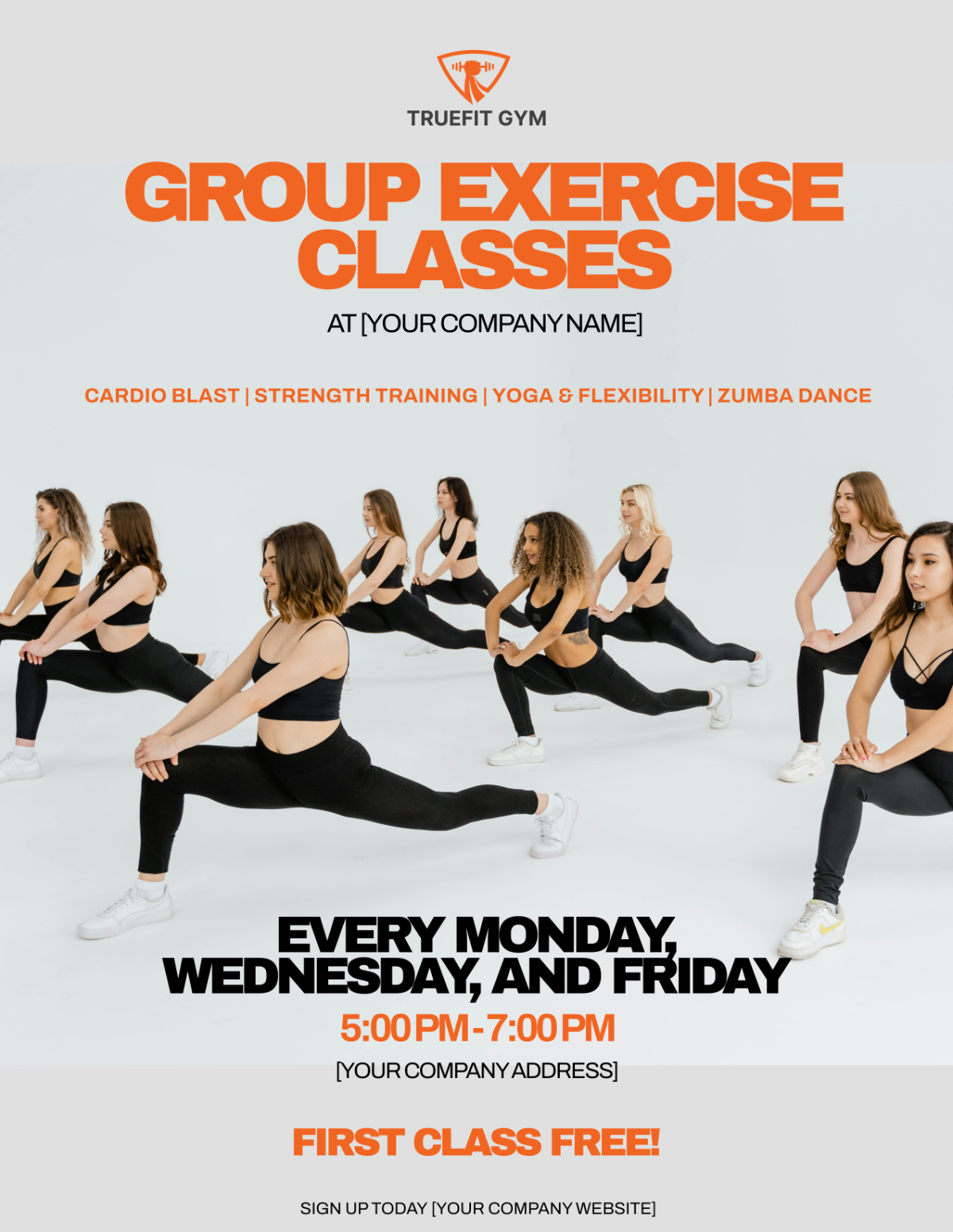 Gym Group Exercise Flyer Template - Edit Online & Download