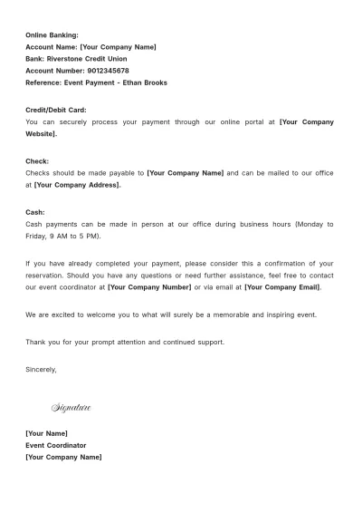 Free Aesthetic Event Reminder Letter Template to Edit Online