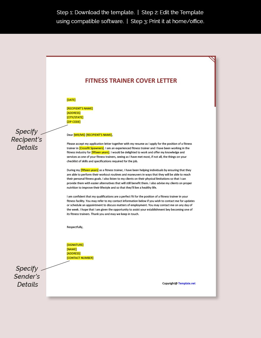 good cover letter examples for fitness instructor