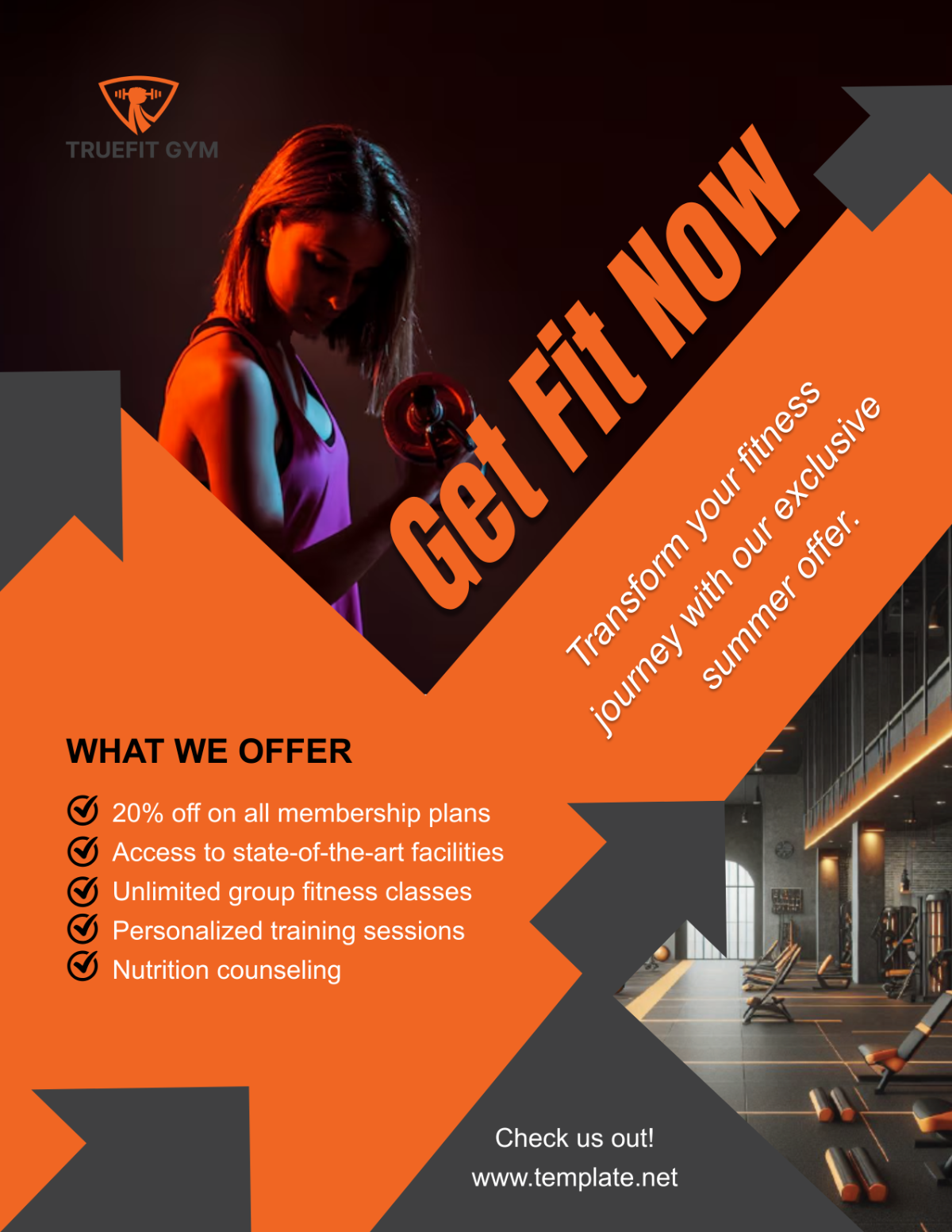 Gym Campaign Flyer Template - Edit Online & Download