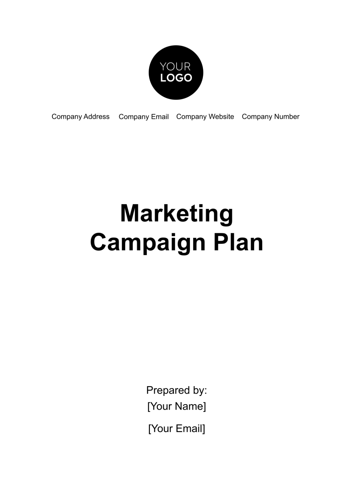 Marketing Campaign Plan Template - Edit Online & Download