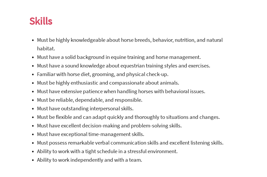 Free Horse Trainer Job Ad/Description Template 4.jpe