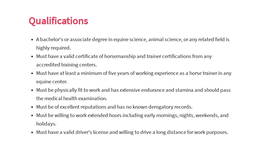 Free Horse Trainer Job Ad/Description Template 5.jpe