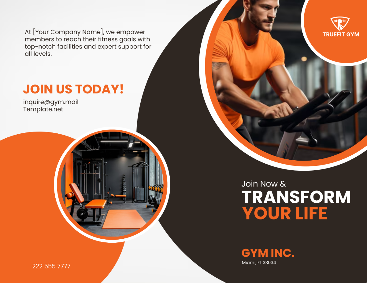 Gym Bi-fold Brochure Template - Edit Online & Download