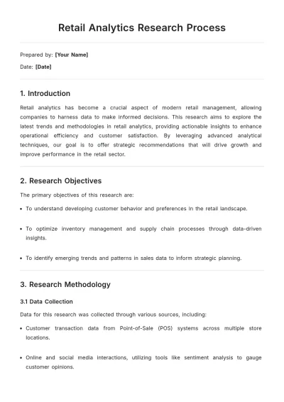 Free Retail Analytics Research Process Template to Edit Online