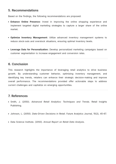 Free Retail Analytics Research Process Template to Edit Online