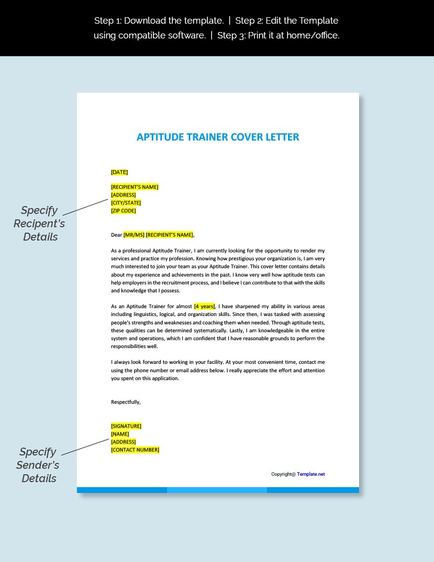 Aptitude Trainer Cover Letter