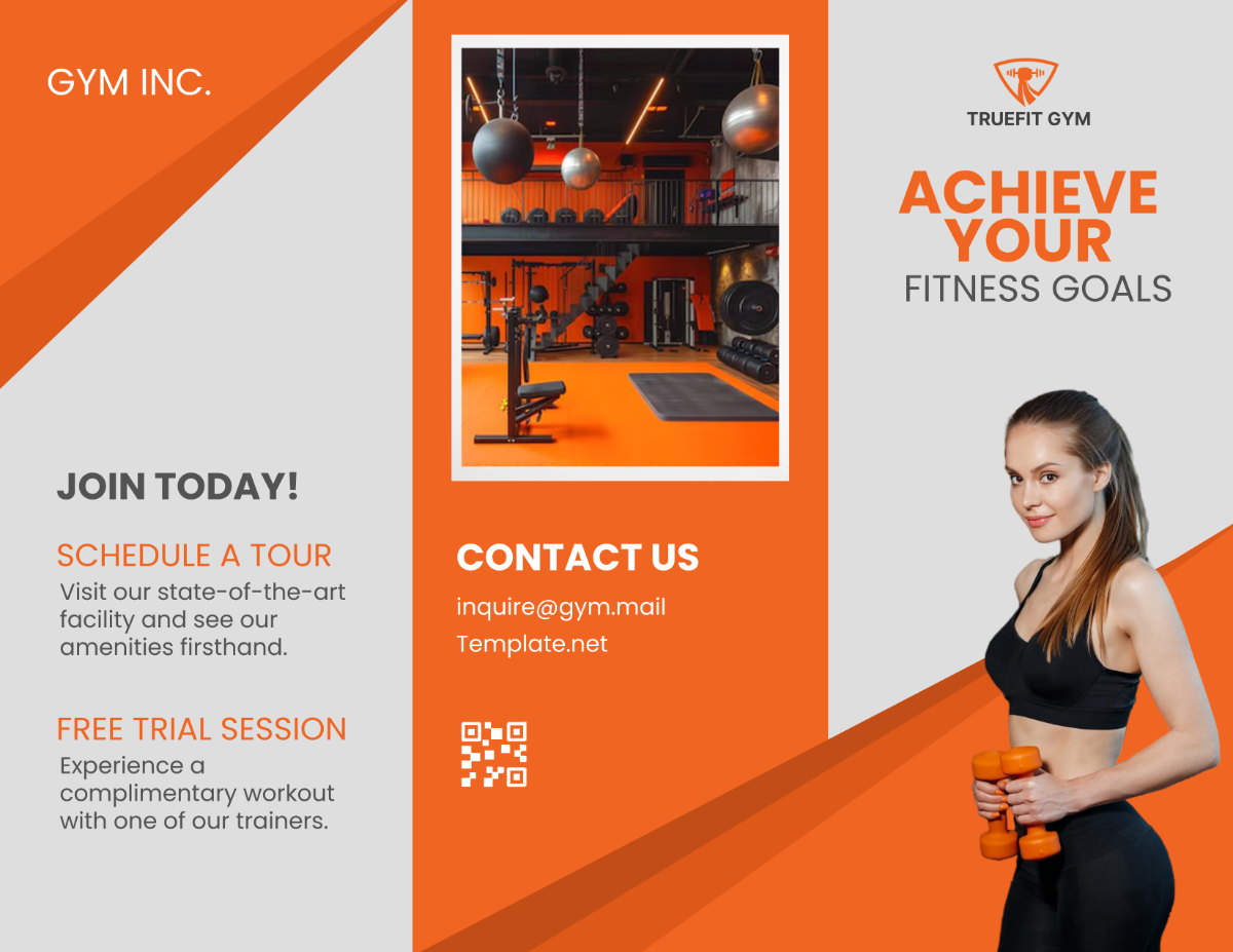 Gym Business Brochure Template - Edit Online & Download