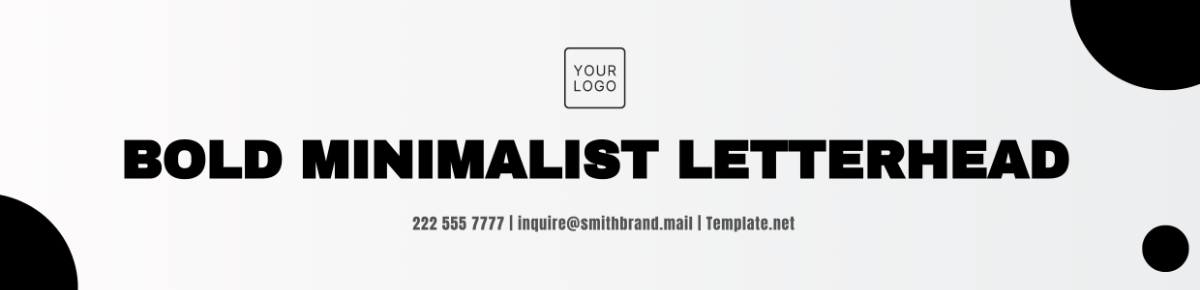 Bold Minimalist Letterhead Template - Edit Online & Download