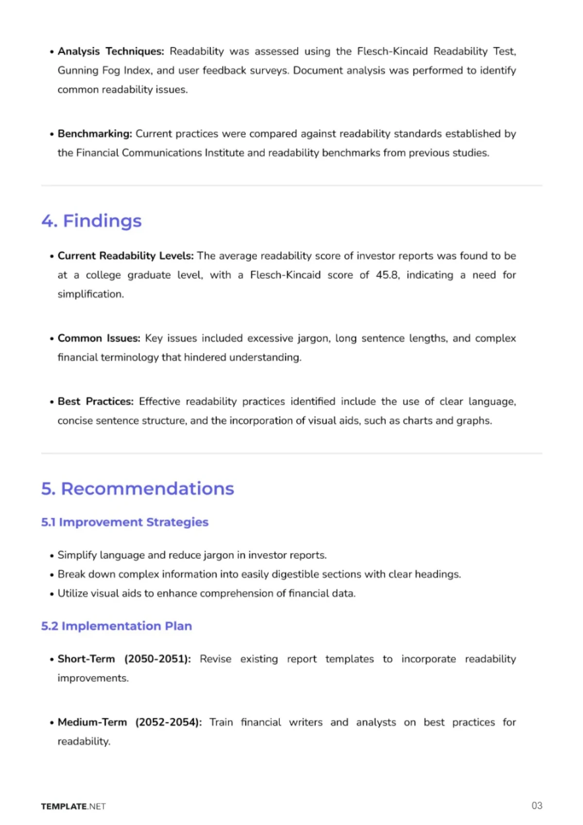 Free Investor Readability Research Process Template to Edit Online