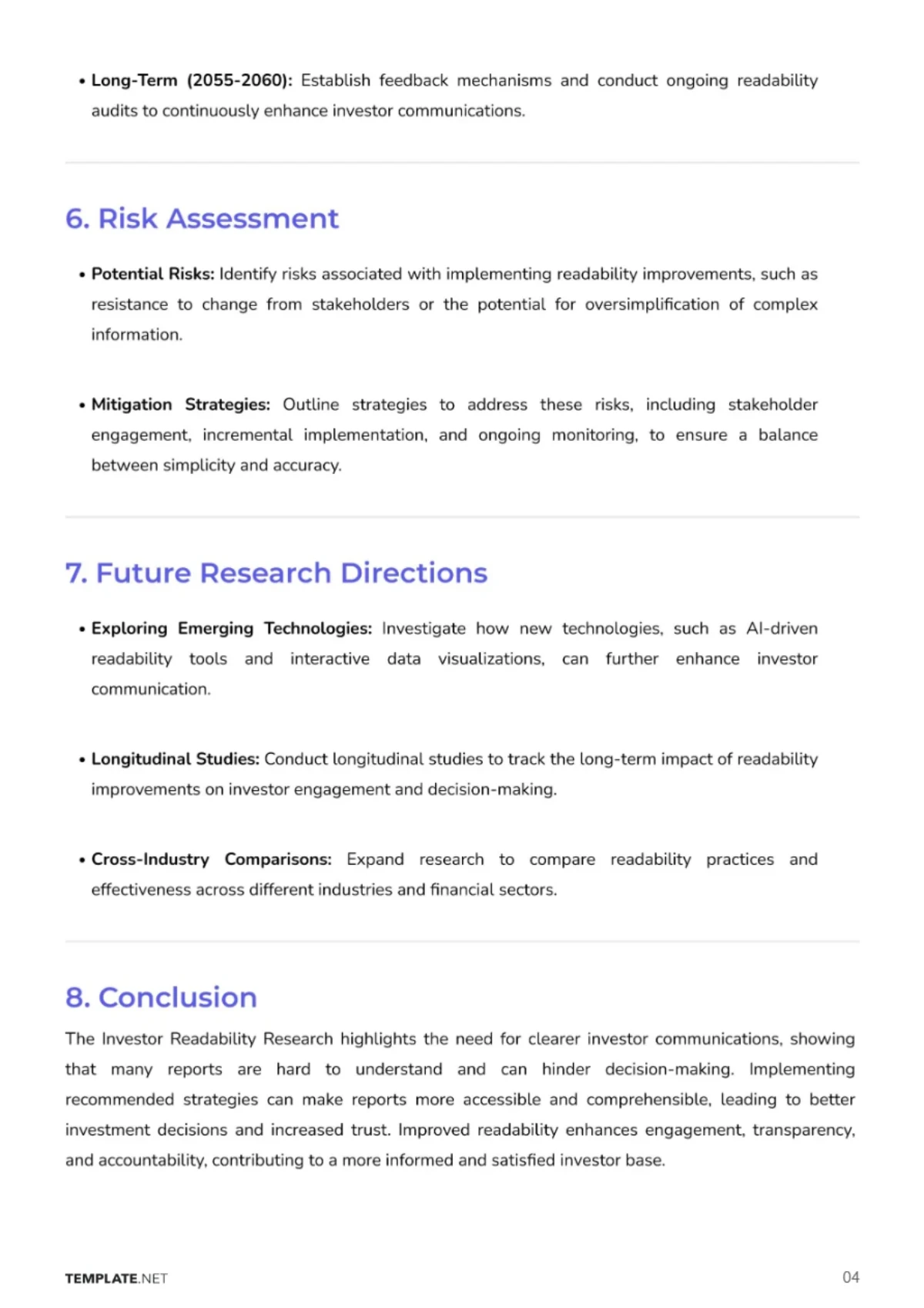 Free Investor Readability Research Process Template to Edit Online