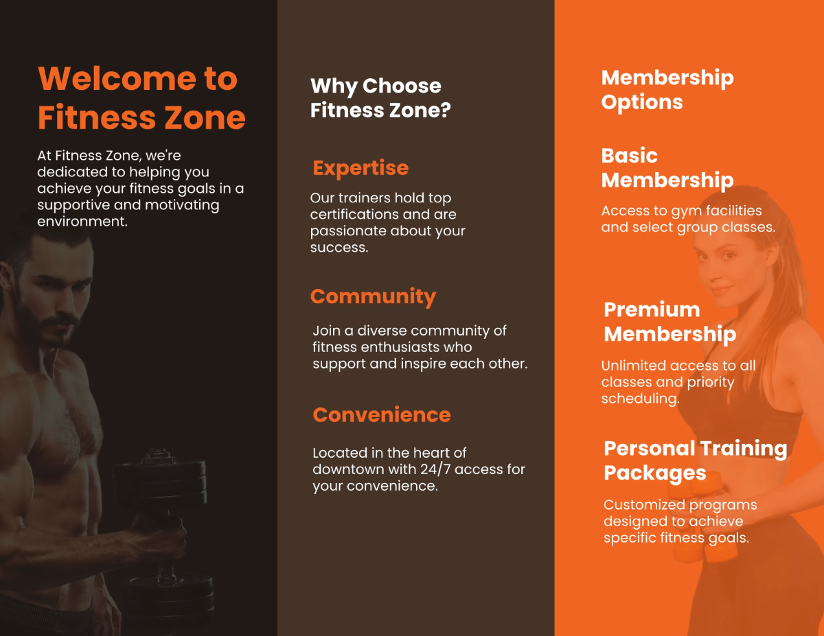 Free Gym Digital Brochure Template to Edit Online