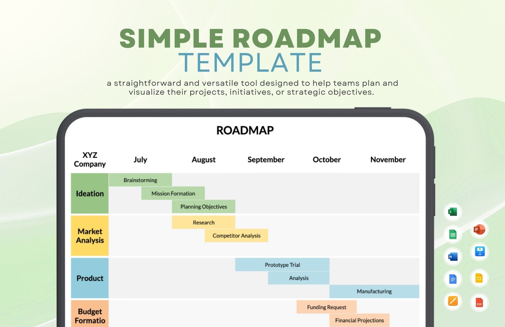 Free Simple Roadmap Template in Word, Google Docs, Excel, PDF, Google Sheets, Apple Pages, PowerPoint, Google Slides, Apple Keynote