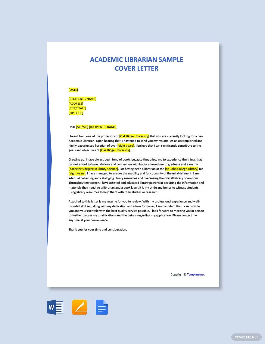 Academic Registrar Cover Letter Template - Google Docs, Word | Template.net