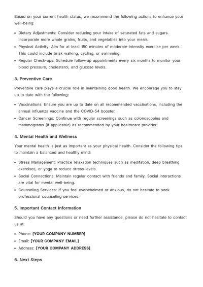 Free Health Information Letter Template to Edit Online