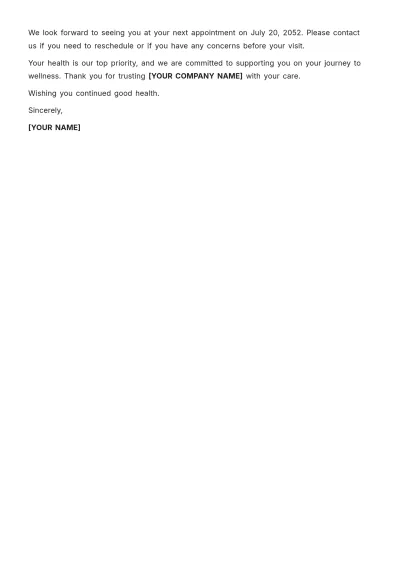 Free Health Information Letter Template to Edit Online