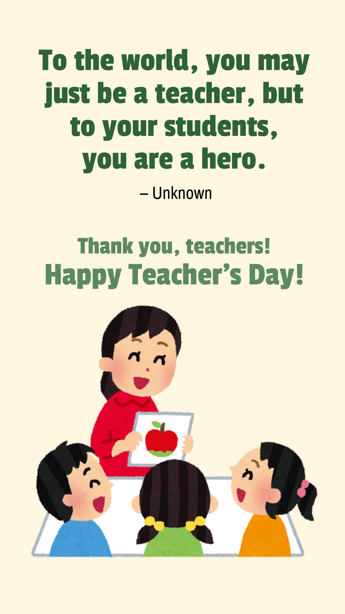 Teachers Day Thankyou Quote Template - Edit Online & Download