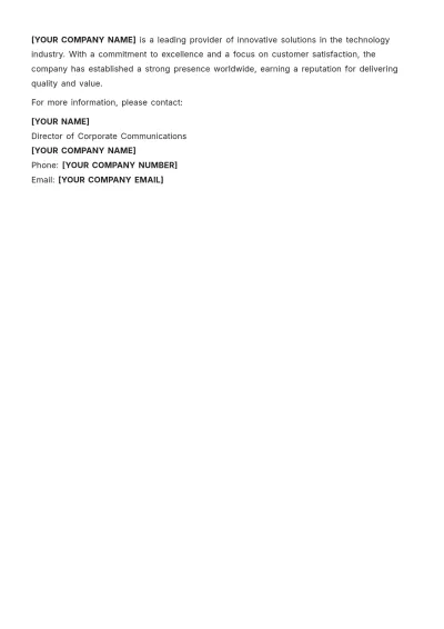 Free Executive Appointment Press Release Template to Edit Online