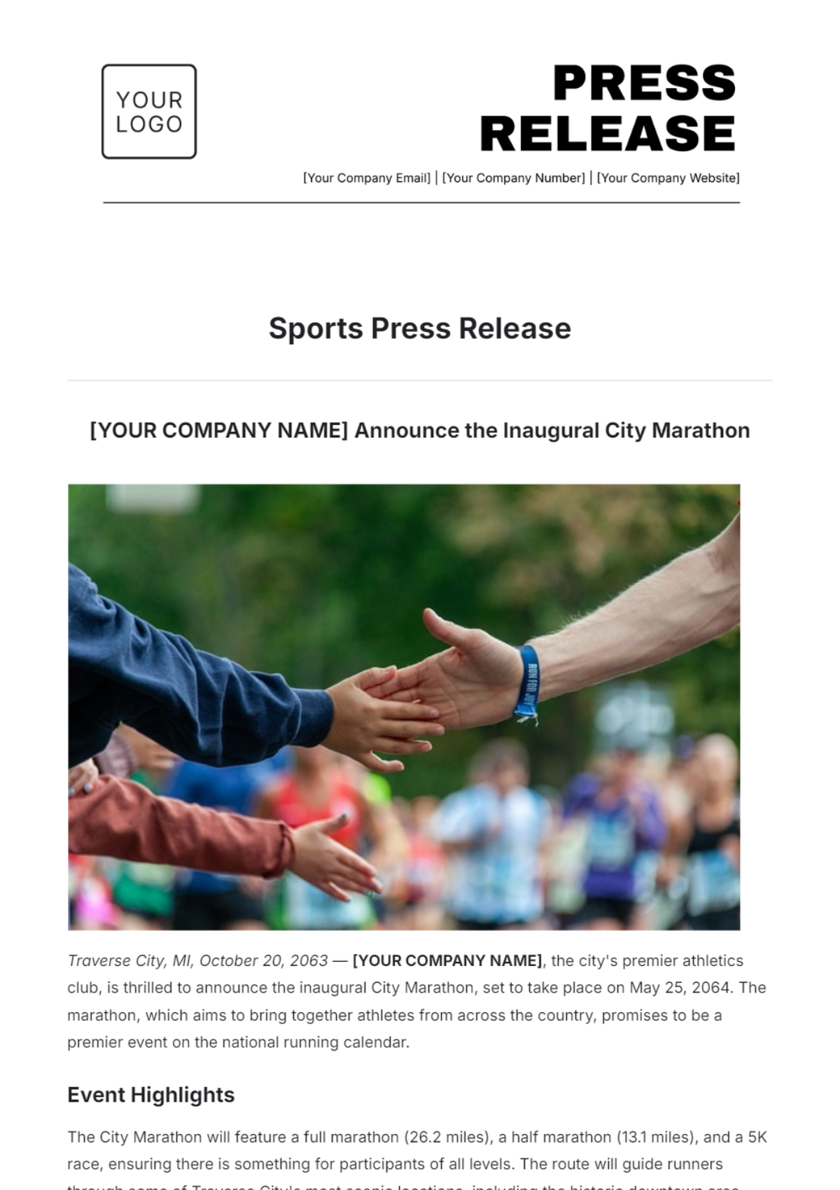 Sports Press Release Template - Edit Online & Download