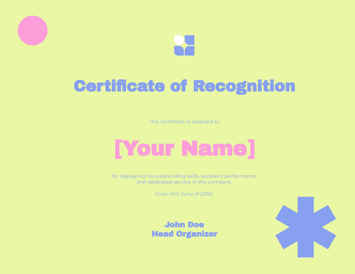 Free Bold Minimalist Certificate Template to Edit Online