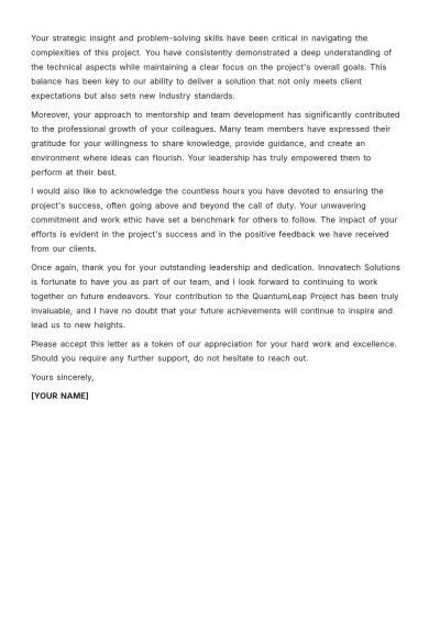 Free Appreciation Information Letter Template to Edit Online