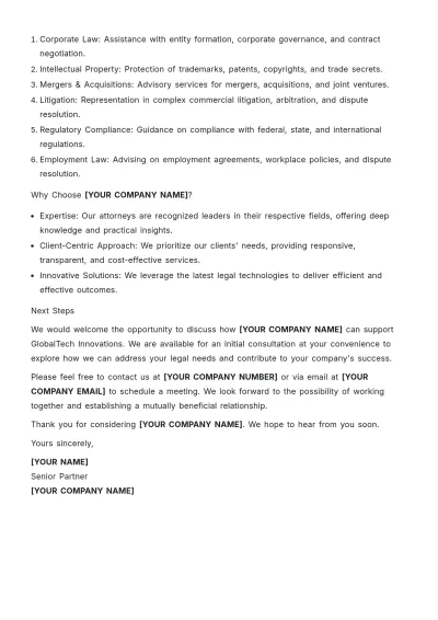 Free Law Firm Information Letter Template to Edit Online