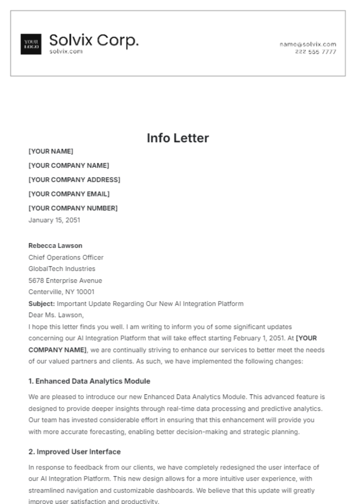 Info Letter Template - Edit Online & Download