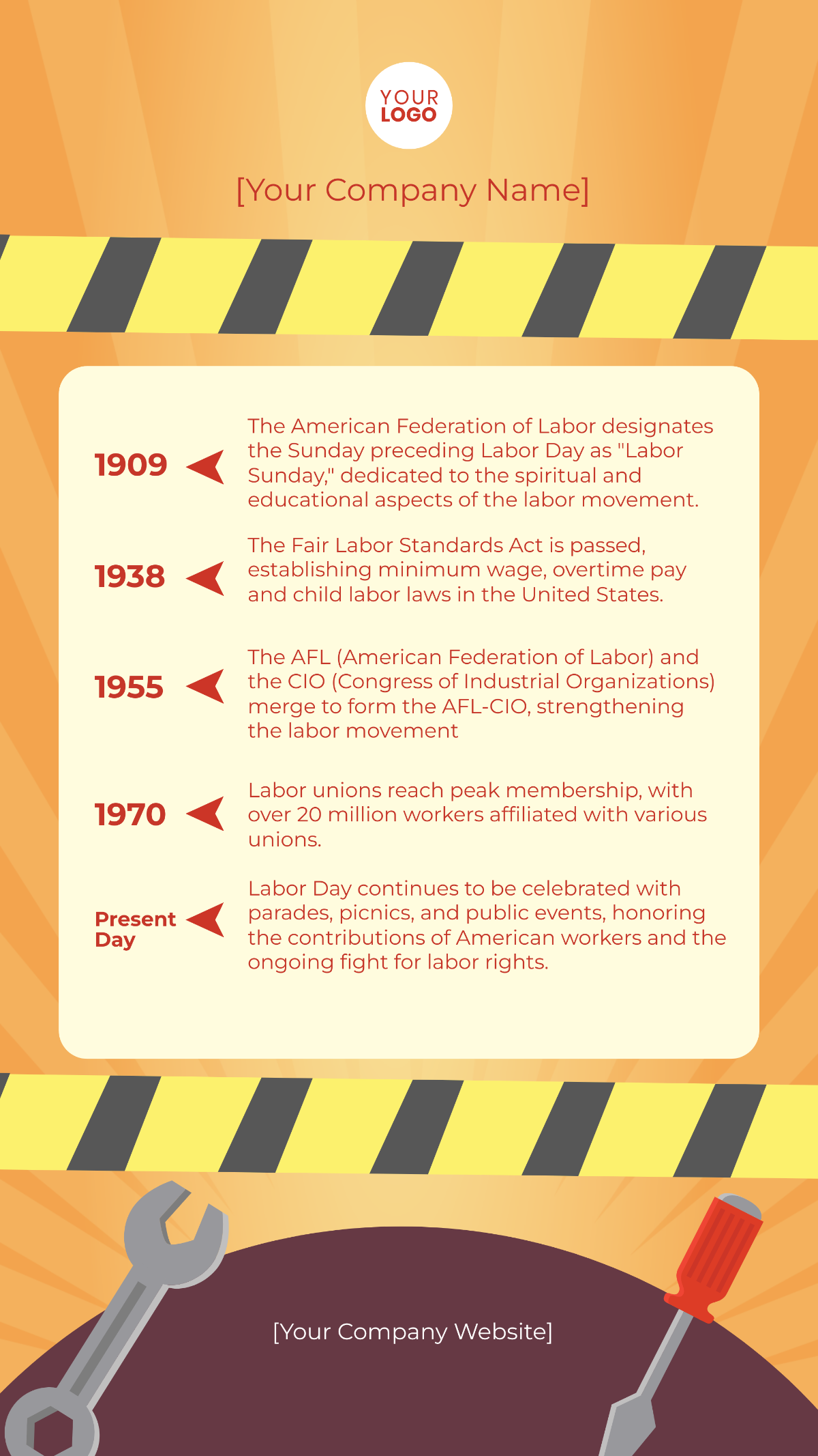 Labor Day Timeline Template - Edit Online & Download