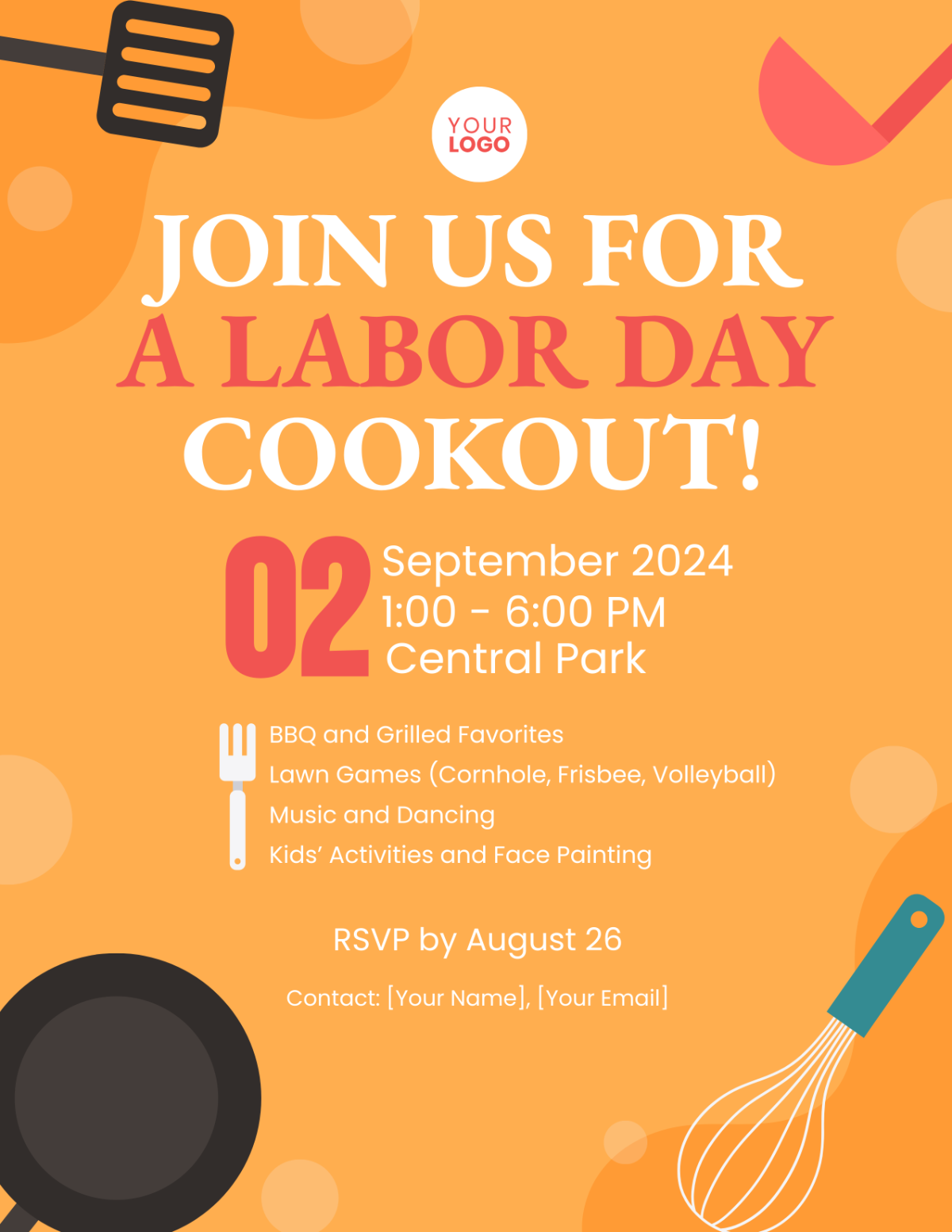 Free Labor Day Cookout Flyer Template to Edit Online