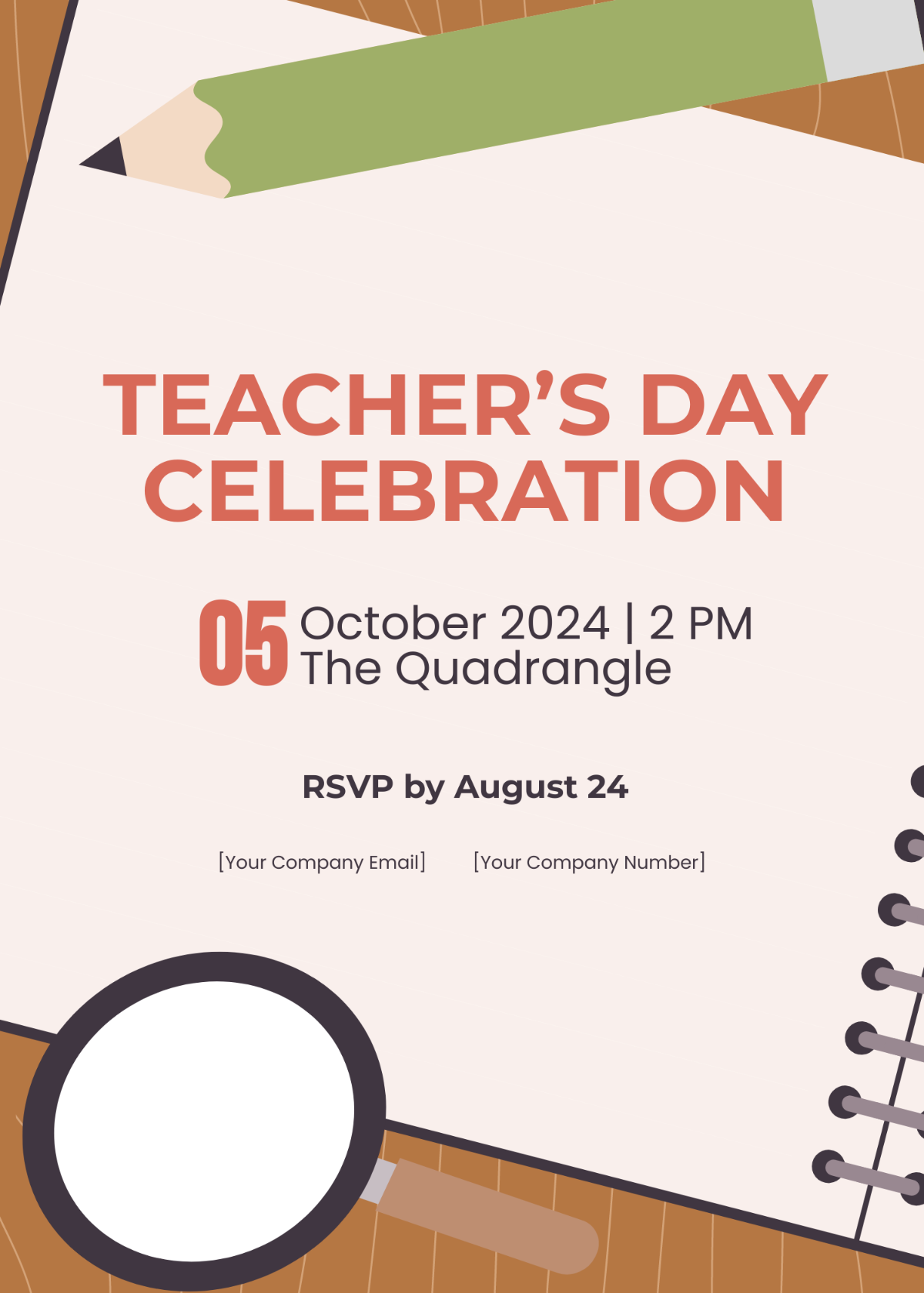 Teachers Day Invitation Card Template - Edit Online & Download