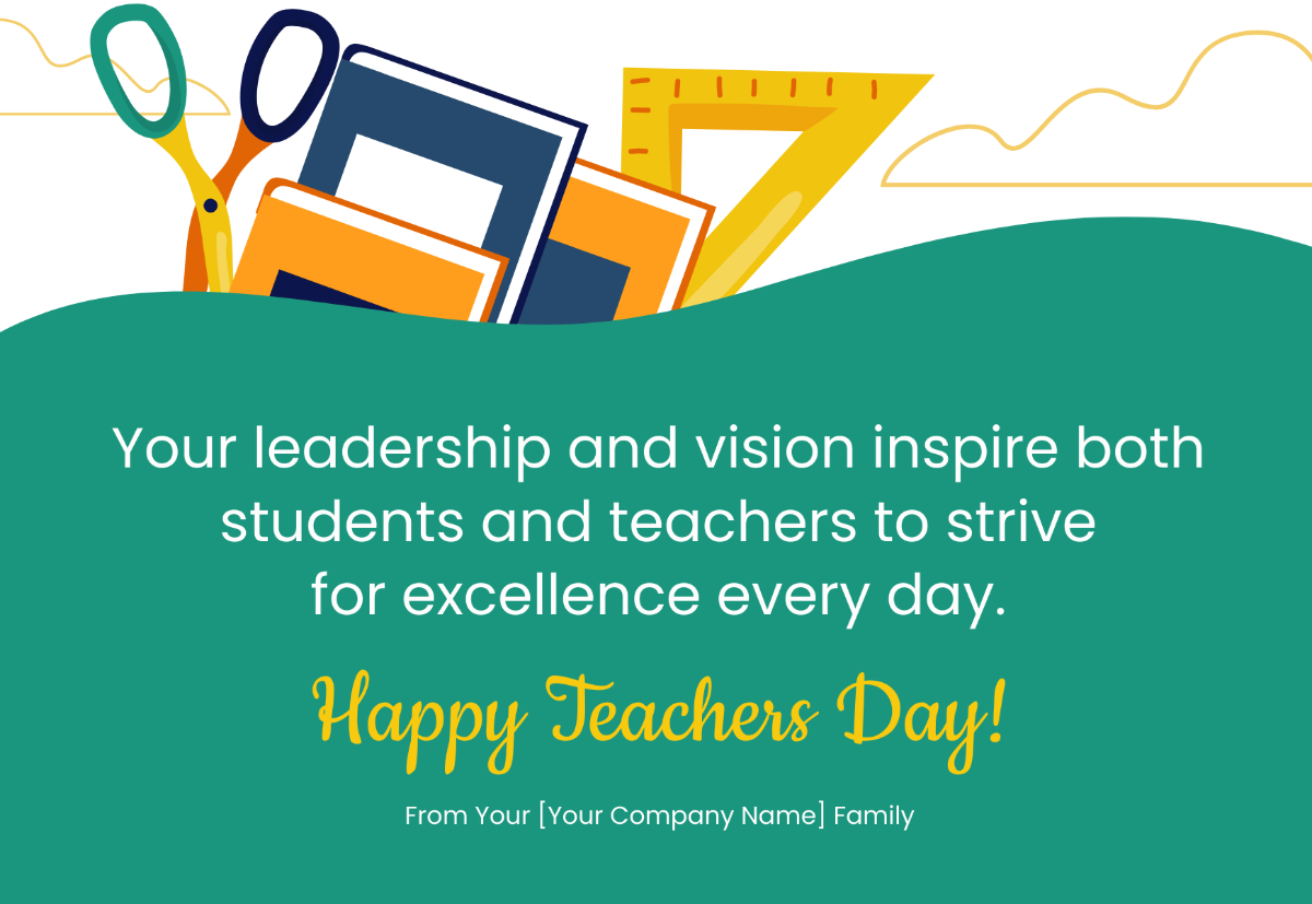 Teachers Day Card for Principal Template - Edit Online & Download